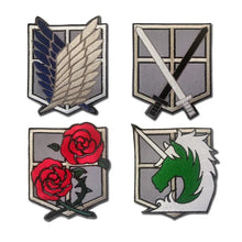 Load image into Gallery viewer, Attack on Titan Wings of Freedom Cosplay Patch Embroidery velcros Badge for Clothing, Armband, Hook & Loop Apparel Patches, 1PC