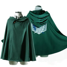 Load image into Gallery viewer, Attack on Titan Cloak shingeki no kyojin Cloak Shingeki No Kyojin Survey Corps Cloak Cosplay Cape Green Shawl Men's and Women's