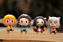 Load image into Gallery viewer, 4PCS/Set Anime Demon Slayer Nezuko Tanjirou Zenitsu Inosuke Mini Figurine Kawaii Action Figure PVC Model Collectible Doll Toys