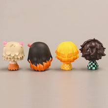 Load image into Gallery viewer, 4PCS/Set Anime Demon Slayer Nezuko Tanjirou Zenitsu Inosuke Mini Figurine Kawaii Action Figure PVC Model Collectible Doll Toys
