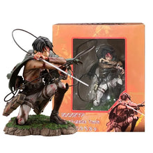 Load image into Gallery viewer, Attack On Titan Action Figure Levi Ackerman Figurine 18cm Collection Shingeki no Kyojin Statue Battle Damage Rivaille Model Toys