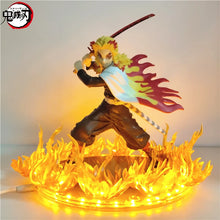 Load image into Gallery viewer, Anime Figures Demon Slayer Rengoku Kyoujurou Fire Led Scene DIY PVC Action Figure Toy 21cm Kimetsu no Yaiba Figurine Kids Doll
