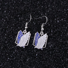 Load image into Gallery viewer, Anime Attack On Titan Drop Earring Attack Wings Trainee Survey Corps Pendant Earring Cерьги For Women Girl Cosplay Jewelry Gift
