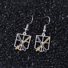 Load image into Gallery viewer, Anime Attack On Titan Drop Earring Attack Wings Trainee Survey Corps Pendant Earring Cерьги For Women Girl Cosplay Jewelry Gift
