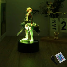 Load image into Gallery viewer, Anime Figures Attack on Titan 3D Lamp LED Night Light RGB16 Colors Lamps Remote Standing Sign Decor Bedroom Home Kids Toys Gifts
