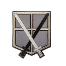 Load image into Gallery viewer, Attack on Titan Wings of Freedom Cosplay Patch Embroidery velcros Badge for Clothing, Armband, Hook &amp; Loop Apparel Patches, 1PC
