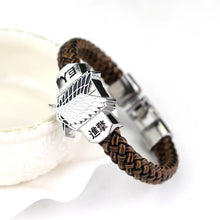 Load image into Gallery viewer, Anime Attack on Titan Figure Toys Action Figure Leather Rope Woven Bracelet Fans Cosplay Collection Jewelry Accessories Gift
