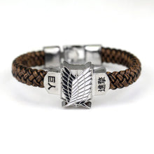 Load image into Gallery viewer, Anime Attack on Titan Figure Toys Action Figure Leather Rope Woven Bracelet Fans Cosplay Collection Jewelry Accessories Gift
