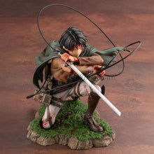 Load image into Gallery viewer, Attack On Titan Action Figure Levi Ackerman Figurine 18cm Collection Shingeki no Kyojin Statue Battle Damage Rivaille Model Toys
