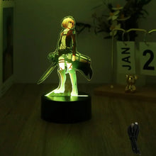 Load image into Gallery viewer, Anime Figures Attack on Titan 3D Lamp LED Night Light RGB16 Colors Lamps Remote Standing Sign Decor Bedroom Home Kids Toys Gifts
