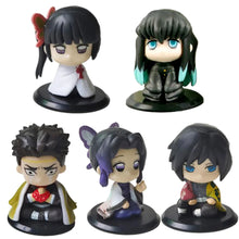 Load image into Gallery viewer, 10pcs Set Q Version Demon Slayer Sitting Ghost Doll Tanjiro Nidouzi Inosuke Zenizu Figure Action Figure Movie Model kid Toy Gift
