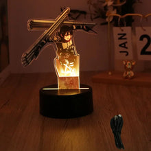 Load image into Gallery viewer, Anime Figures Attack on Titan 3D Lamp LED Night Light RGB16 Colors Lamps Remote Standing Sign Decor Bedroom Home Kids Toys Gifts
