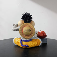 Load image into Gallery viewer, One Piece Anime Figure - Wings GK Model: Sitting Meat-Eating Luffy, Dinner Series 12cm Decorative Statue
