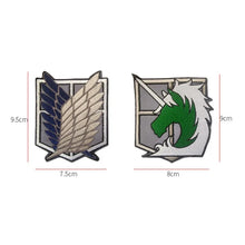 Load image into Gallery viewer, Attack on Titan Wings of Freedom Cosplay Patch Embroidery velcros Badge for Clothing, Armband, Hook &amp; Loop Apparel Patches, 1PC
