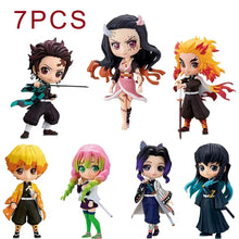 Load image into Gallery viewer, Anime 15cm Demon Slayer Figure Nezuko Tanjirou Zenitsu Inosuke Kyoujurou Giyuu Kawaii Qposket PVC Model Toys children Gift
