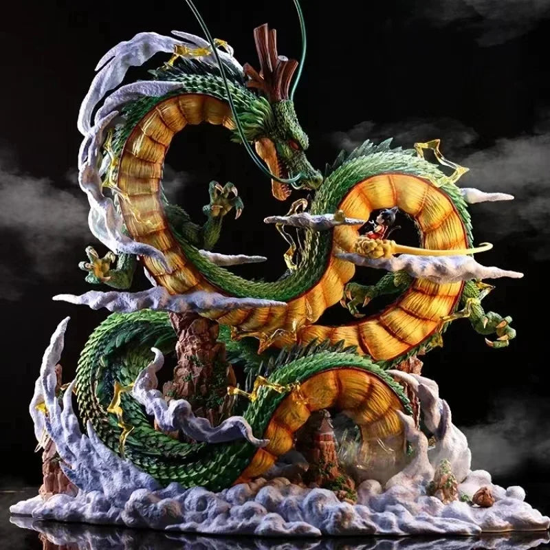 24cm Dragon Ball Anime Figure Shenron Figure Goku And Shenron Figurine Model Pvc Statue Doll Collection Ornaments Room Toy Gifts