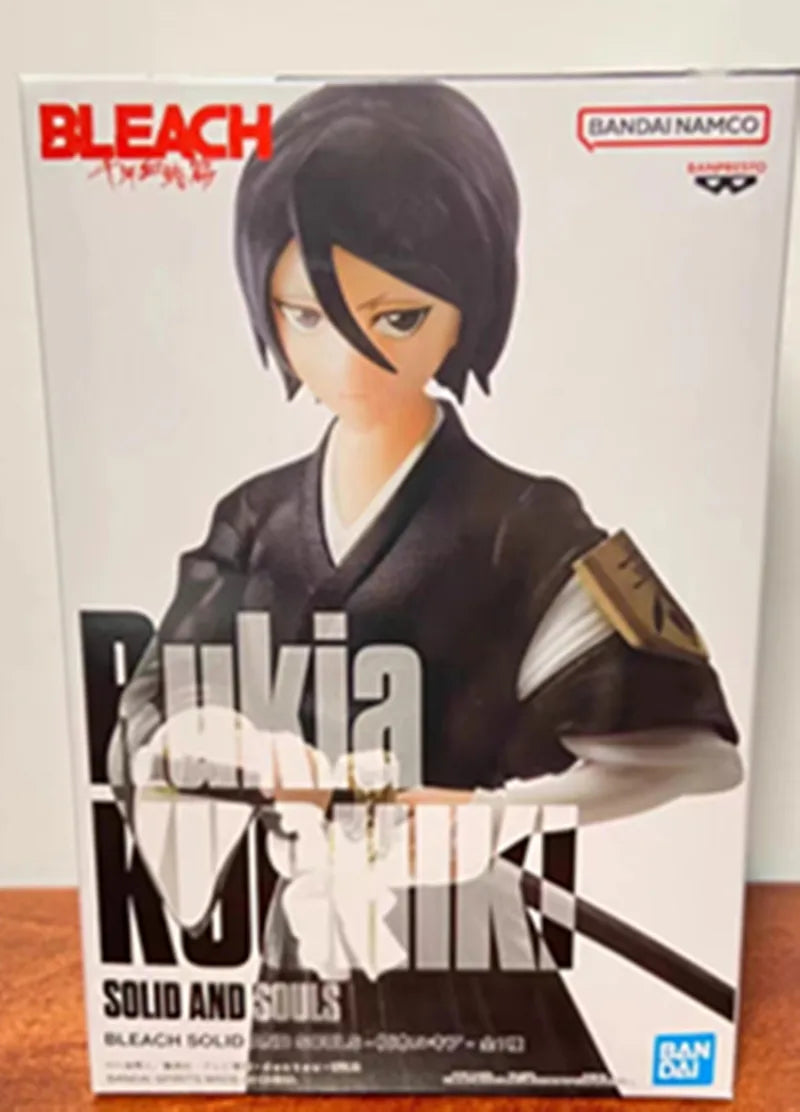 IN Stock Original Bandai Banpresto Solid and Souls Bleach Kuchiki Rukia Action Anime Figure Pvc Model Collectible Toys 14Cm