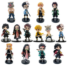 Load image into Gallery viewer, Q Posket Figure Wholesale Demon Slayer Mini Figurine 9Pcs 10Pcs 14Pcs Sets Kimetsu No Yaiba Small PVC Dolls Desktop Decoration
