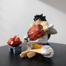 Load image into Gallery viewer, One Piece Anime Figure - Wings GK Model: Sitting Meat-Eating Luffy, Dinner Series 12cm Decorative Statue
