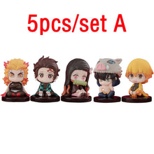 Load image into Gallery viewer, 10pcs Set Q Version Demon Slayer Sitting Ghost Doll Tanjiro Nidouzi Inosuke Zenizu Figure Action Figure Movie Model kid Toy Gift
