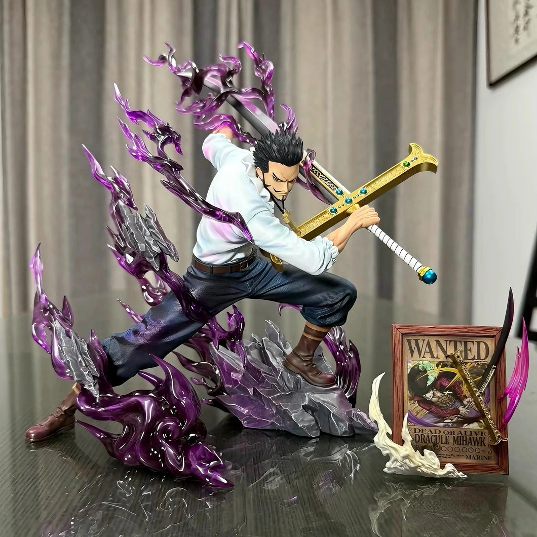 One Piece Anime Figure: Tianhui Hawkeye Mihawk, Ultra-Detailed Face Sculpt  30cm GK Model Large Statue Decor Gift & Toy