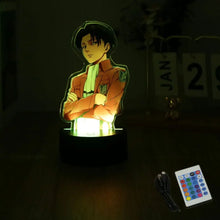 Load image into Gallery viewer, Anime Figures Attack on Titan 3D Lamp LED Night Light RGB16 Colors Lamps Remote Standing Sign Decor Bedroom Home Kids Toys Gifts
