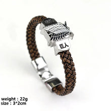 Load image into Gallery viewer, Anime Attack on Titan Figure Toys Action Figure Leather Rope Woven Bracelet Fans Cosplay Collection Jewelry Accessories Gift
