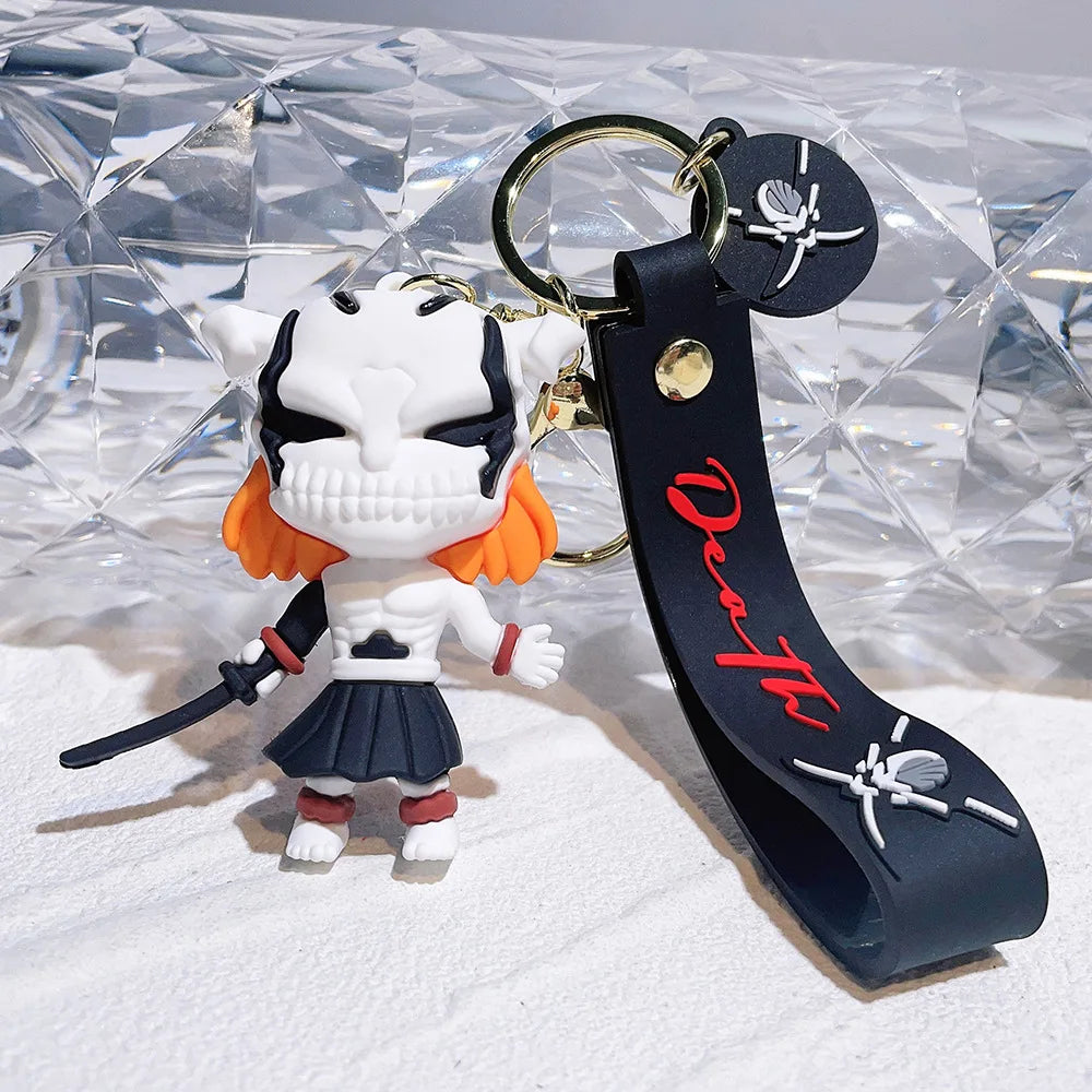 Anime BLEACH Figure Doll Toy Kurosaki Ichigo Model Keychain Backpack Ornament Keyrings Car Pendant Key Holder Kids Xmas Gifts