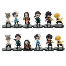 Load image into Gallery viewer, Q Posket Figure Wholesale Demon Slayer Mini Figurine 9Pcs 10Pcs 14Pcs Sets Kimetsu No Yaiba Small PVC Dolls Desktop Decoration
