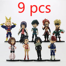 Load image into Gallery viewer, My Hero Academia 9 Pcs Cute Ver. Midoriya All Might Bakugou Shoto Ochaco PVC Action Figure Boku no Hero Gift Doll Model 8-10cm
