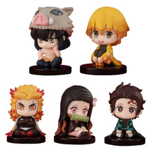 Load image into Gallery viewer, 10pcs Set Q Version Demon Slayer Sitting Ghost Doll Tanjiro Nidouzi Inosuke Zenizu Figure Action Figure Movie Model kid Toy Gift
