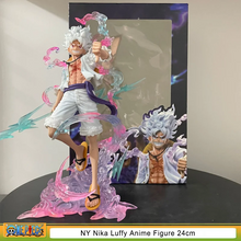 Load image into Gallery viewer, NY Nika Luffy Anime Figure 24cm, Standing Pose Gear 5 Sun God, One Piece GK Statue, Collectible Model Decor, Gift
