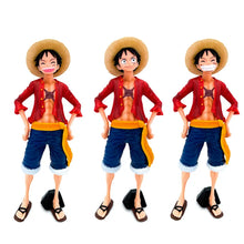 Load image into Gallery viewer, Hot 28cm  One Piece Anime Figure Confident Smiley Luffy Three Form Face Changing Doll Action Figurine Model Toys  Kits
