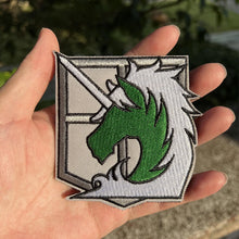 Load image into Gallery viewer, Attack on Titan Wings of Freedom Cosplay Patch Embroidery velcros Badge for Clothing, Armband, Hook &amp; Loop Apparel Patches, 1PC
