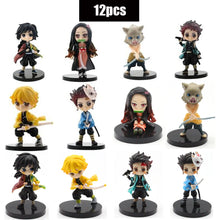 Load image into Gallery viewer, Q Posket Figure Wholesale Demon Slayer Mini Figurine 6pcs/12pcs/Sets Kimetsu No Yaiba Small PVC Dolls Desktop Decoration
