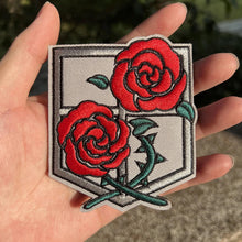 Load image into Gallery viewer, Attack on Titan Wings of Freedom Cosplay Patch Embroidery velcros Badge for Clothing, Armband, Hook &amp; Loop Apparel Patches, 1PC
