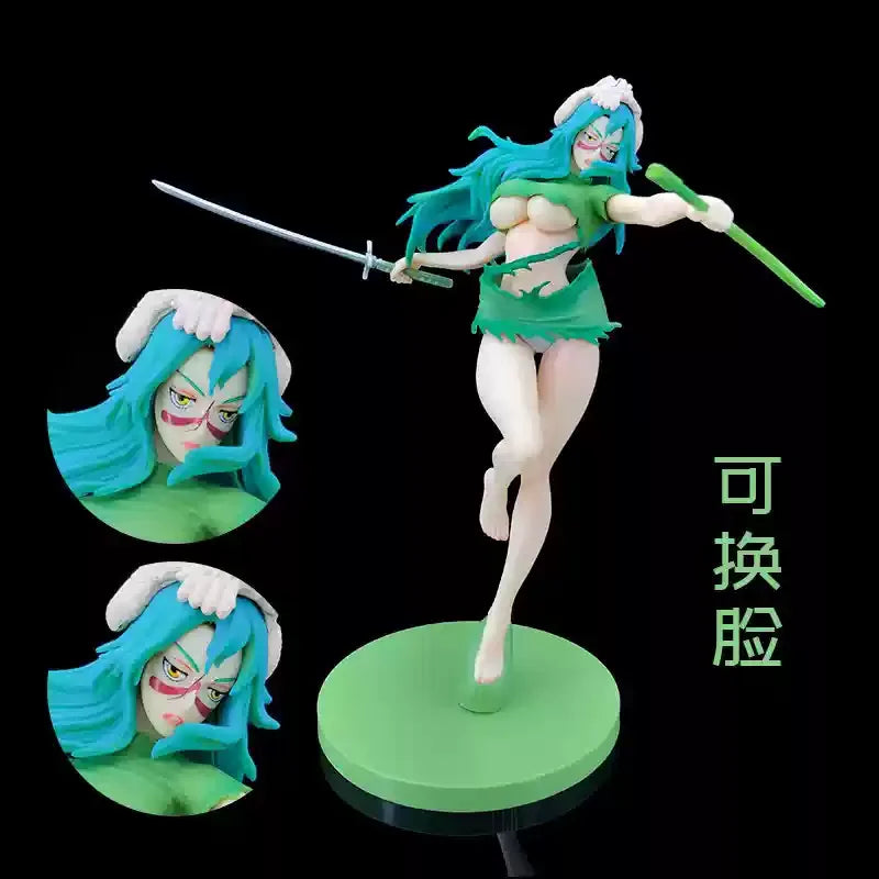 24cm BLEACH Nelliel Sexy Anime Figure Neliel Tu Oderschvank changeable face Action Figure Figurine Collection model Holiday gift