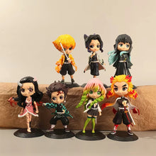 Load image into Gallery viewer, Anime 15cm Demon Slayer Figure Nezuko Tanjirou Zenitsu Inosuke Kyoujurou Giyuu Kawaii Qposket PVC Model Toys children Gift
