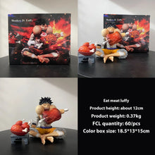 Load image into Gallery viewer, One Piece Anime Figure - Wings GK Model: Sitting Meat-Eating Luffy, Dinner Series 12cm Decorative Statue
