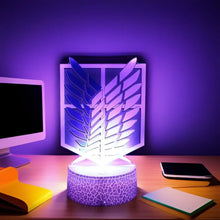 Load image into Gallery viewer, Anime Figures Attack on Titan 3D Lamp LED Night Light RGB16 Colors Lamps Remote Standing Sign Decor Bedroom Home Kids Toys Gifts
