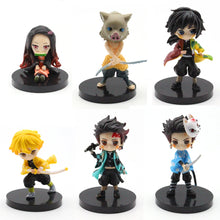 Load image into Gallery viewer, Q Posket Figure Wholesale Demon Slayer Mini Figurine 6pcs/12pcs/Sets Kimetsu No Yaiba Small PVC Dolls Desktop Decoration
