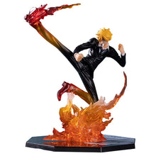 Load image into Gallery viewer, 16cm Anime One Piece Sanji Sculpture Black Leg Fire Battle Version Pvc Collectible Onepiece Action Figure Model Children&#39;s Toys
